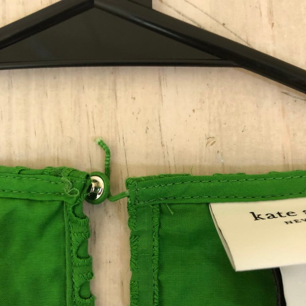 Kate Spade X Target NWT Green Boxy Eyelet Crop Top Size XS Broken Button Loop - Picture 15 of 15
